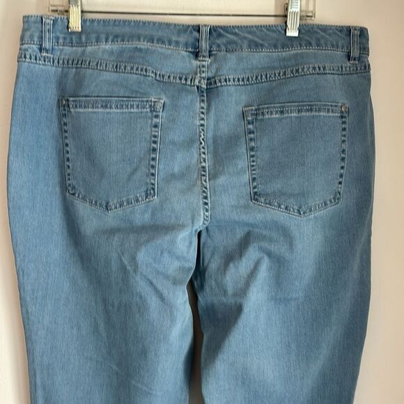 QVC Lisa Rinna Collection Skinny Slit Front Hem Ankle light wash stretch Jean 16 - Picture 11 of 14